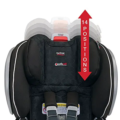 Britax Advocate features a quick-adjusting 14-position harness